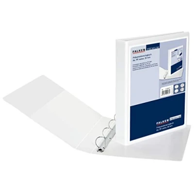 Image of Falken Plastic Presentation Ring Binder DIN A4 White 4 20mm