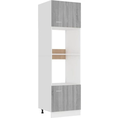 Image of vidaXL Microwave Cabinet Lyon Grey Sonoma 60x57x207 cm Engineered Wood