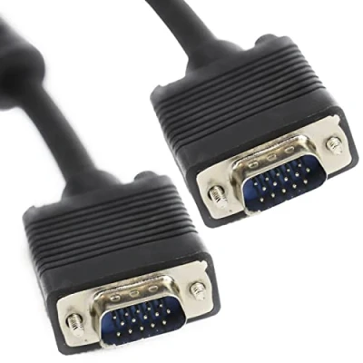 Image of kenable SVGA PC Monitor Cable Fully Wired 15 Pin Male VGA Shielded Lead 50m Black [50 metres]