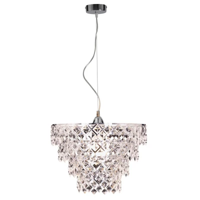 Image of Fancy 38cm Pendant Ceiling Light Chrome 1xE27
