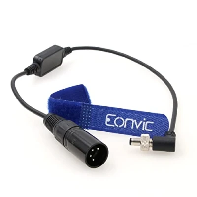 Image of Eonvic 4 Pin XLR Male to Locking DC 12V Power Cable for Atomos Ninja V Monitor Blackmagic Video Assist 12G HDR,Zaxcom Lectrosonics Wireless