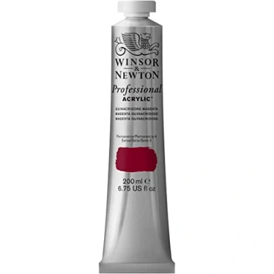 Image of Winsor &amp; Newton 200ml Professional Acrylic Colour Tube Quinacridone Magenta
