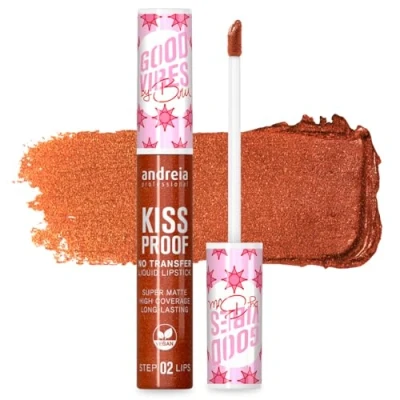 Image of Andreia Professional No Transfer Liquid Lipstick Matte Longlasting Kiss Proof Smudge free Vitamin E Enriched Formula, 100% Vegan Colour 17 Surprising 8ml