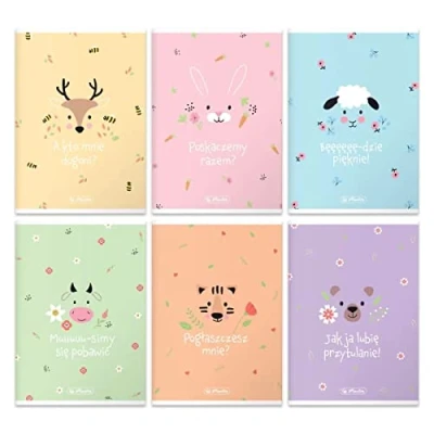 Image of Herlitz® Exercise Book A5 Squared 32 Sheets Pastel Cute Soft Cover Brulion Notebook Sketchbook for Writing Calligraphy School Work Students Universal