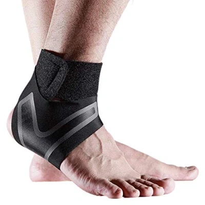 Image of Generise Ankle Supports for Weak Ankles (1 Pair) Adjustable Brace Provides Compression &amp; Support Sprained Ankle, Tendonitis, Ligament Damage More Black (Small (Pair))