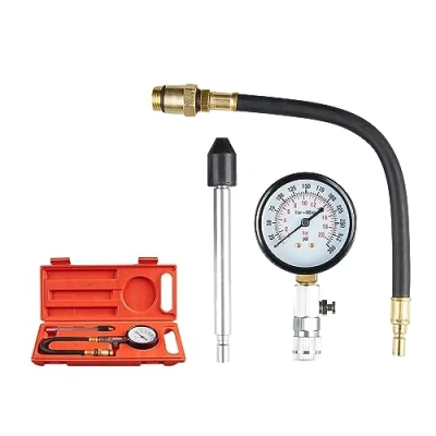 Image of KATSU Petrol Engine Compression Tester Set Fuel Cylinder Pressure Gauge Leakage Test Tool M14 M18 for Automotive Cars Trucks Motorcycles 449854