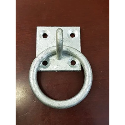 Image of 1 x 50mm GALVANISED Lashing Ring On Plate Boat Mooring Anchor Tie/Tether Rope
