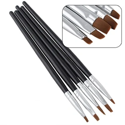 Image of Gemini_mall® 5 Pcs/Set Nail Art Acrylic UV Gel Salon Pen Flat Brush Kit Dotting Painting Tool