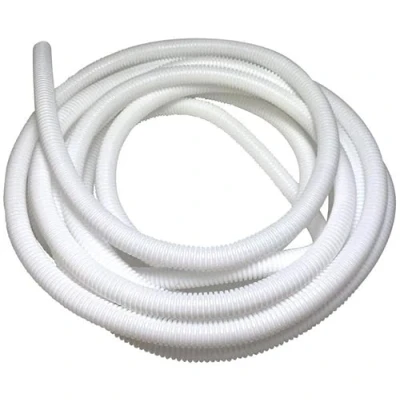 Image of White Conduit Split Plastic Flexible Cable Tidy Solution Tube Trunking 23mm 10m
