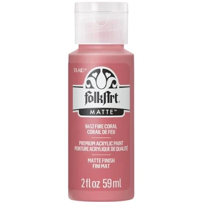 Image of Folk Art Acrylic Paint, fire Coral, 2 oz