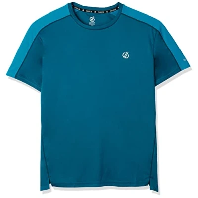 Image of Dare2b Discernible Tee Mens Workout GIM and Running t Shirt Q WIC Lightweight Recycled Fabric with Odour Repellent Reflective Print Details Sport