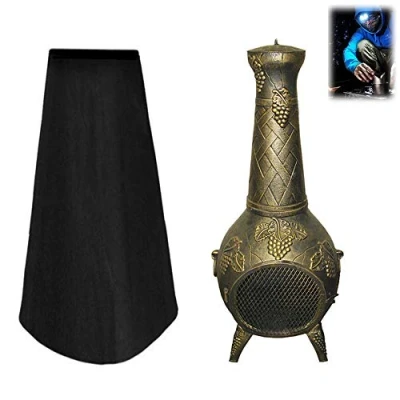 Image of Large Chimenea Cover Comficent Waterproof Heavy Duty Garden Heater Outdoor Patio UV Protector 1.2m High