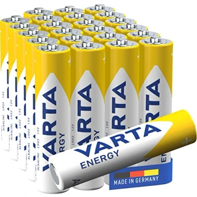 Image of VARTA Energy AAA Micro LR03 Alkaline Batteries (24 pack) Made in Germany ideal for radios and wall clocks