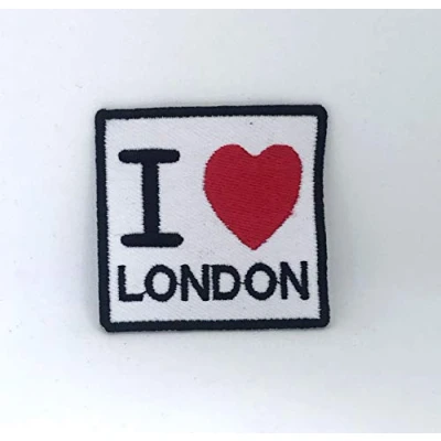Image of I Love London England Sign Logo Iron on Sew Embroidered Patch
