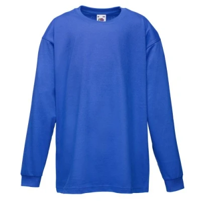 Image of Fruit of the Loom Valueweight Children&#039;s Long Sleeve T Shirt Choice Colours Blue 104