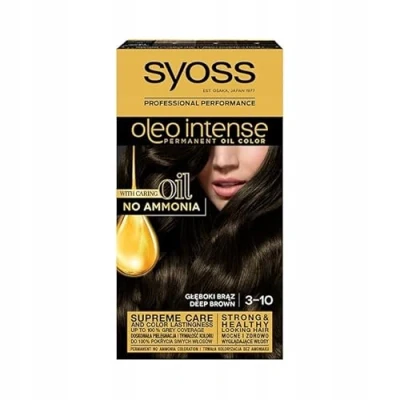 Image of Syoss Oleo Intense Hair Dye with Permanent Colouring 3 10 Deep Brown Oils