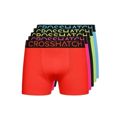 Image of Crosshatch Mens Boxers Shorts (5 Pack) HIGHLIGHTER Multipack Underwear Gift Set Colour Trunk Boxers(S/Highlighter MIXED BRIGHT)