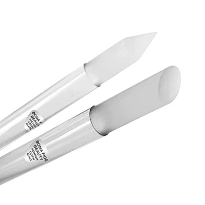 Image of Glass Cuticle Pusher Set of 2 Manicure Nail Care Tools, 2PC Premium Czech Sticks Bona Fide Beauty
