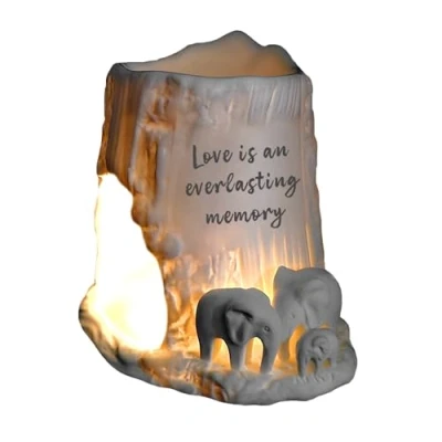 Image of Cello Elephant Tealight Burner Love Is An Everlasting Memory. Stunning Porcelain Decor, Wax Melt Burners &amp; Essential Oil Burner. Ornament, Gifts for Women.