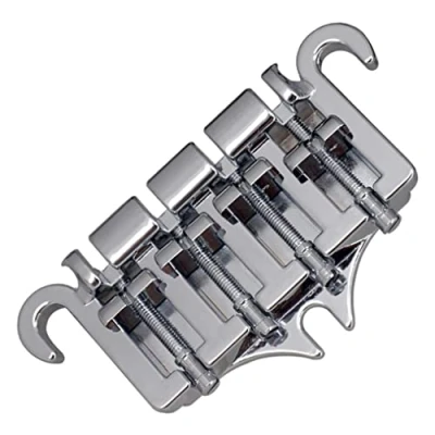 Image of Jolsaawie 3 Point 4 String Bass Bridge Tailpiece Zinc Alloy Bridges with Saddle Replacement Parts for Style Bass,Silver