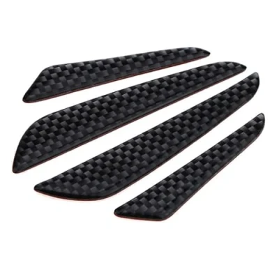 Image of 4 Piece Car Door Sill Plate Protectors Entry Guards Scuff Cover Panel Step Protector Sticker Carbon Fiber Protective Pads Texture Edge Guard Paint Scratch Bumper