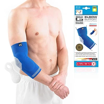 Image of Neo G Elbow Support Brace with Silicone Patella Cushion for Joint Pain Relief Tendonitis Sprains Tennis Golfers Compression Sleeve Airflow Plus XL