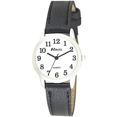 Image of Ravel Womens Modern Minimal Everyday Quartz Watch (27mm case) R0132.01.2 Black/Silver Tone