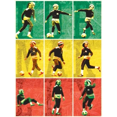 Image of Bob Marley &quot;Football Canvas Print, Multi Colour, 60 x 80 cm