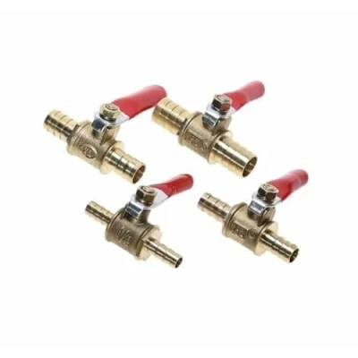 Image of Brass Shutoff Ball Valve Pipe 6mm 8mm 10mm 12mm Fuel Hose Joiner Inline Fitting (6mm)
