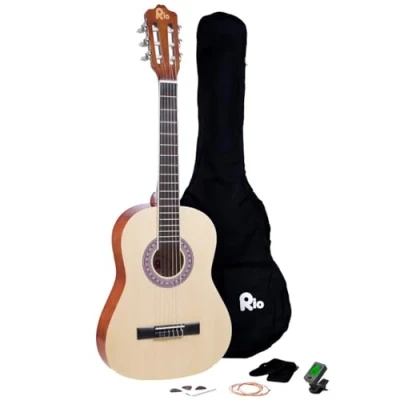 Image of Rio 3/4 Size Classical Guitar Pack For Junior Beginners Suit 9 To 12 Years New