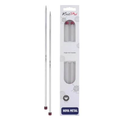 Image of KnitPro 35 cm x 3.75 mm Nova Single Pointed Needles, Silver