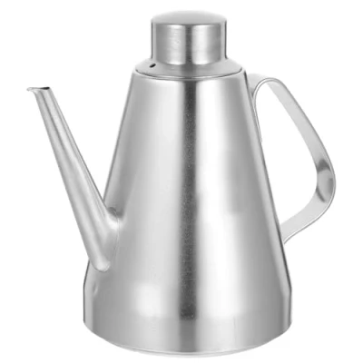 Image of Housoutil Stainless Steel Olive Oil Dispenser Bottle 700ML Drizzler/Vinegar Pourer Soy Sauce Stopper Pot with Non Drip Spout