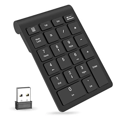 Image of Wireless Numeric Keypads, 22 Keys Portable 2.4GHz Financial Accounting Number Keyboard Pad Extensions for Laptop, PC, Desktop, Surface Pro, Notebook