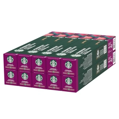 Image of STARBUCKS Caffè Verona by Nespresso, Dark Roast, Coffee Capsules 10 x (100 Capsules)
