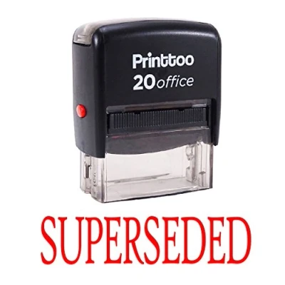 Image of Printtoo Self Inking Rubber Stamp Office Stationary SUPERSEDED Custom Red