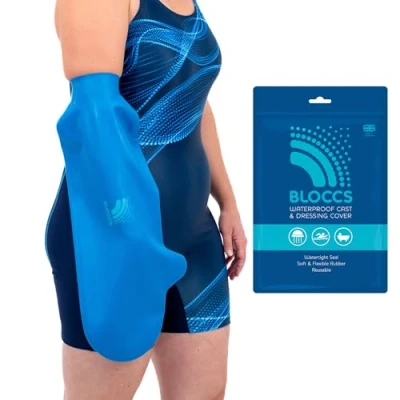 Image of Bloccs Waterproof Cast Cover Arm, Swim, Shower &amp; Bathe. Watertight Protector ASA70 Adult Short Arm