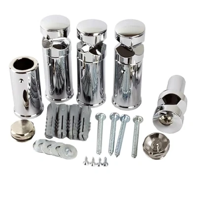 Image of MyHomeware Set of Universal Bracket for Heated Towel RAIL Radiator Flat Or Curved With Plugs