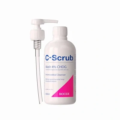 Image of C Scrub Wash Chlorhexidine 4% w/v 500ml Anti Microbial Hand, Skin Cleanser Pump Dispenser Antibacterial