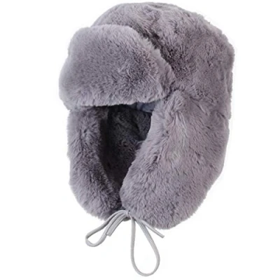 Image of Epic Militaria Faux Fur Ushanka/Trapper Hat (Large, Grey)