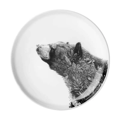 Image of Maxwell &amp; Williams Marini Ferlazzo Black Bear 20cm Plate