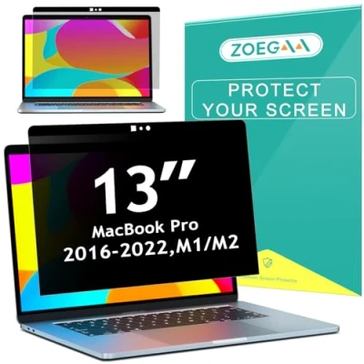 Image of ZOEGAA Privacy Screen MacbBook Pro 13 Inch Compatible With MacBook (2016 2022) M2/M1&amp;MacBook Air (2018 2021), Magnetic Removable Anti Blue Light Webcam Cover