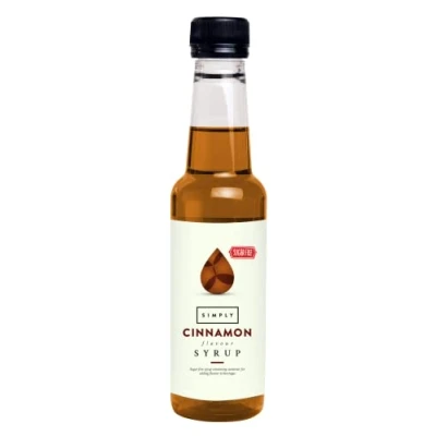 Image of Simply Sugar Free Cinnamon Syrup, Low Calorie, Vegan &amp; Nut Flavoured Syrup for Coffee, Cocktails Baking (250ml)
