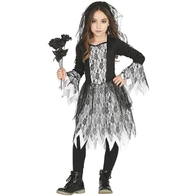 Image of FIESTAS GUIRCA Childs Gothic Ghost Bride Fancy Dress Costume Halloween Age 5 6 Years