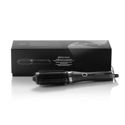 Image of ghd Duet Blowdry Hair Dryer Brush in Black Wet to Blow Dried with No Heat Damage, 3X More Volume, 24hr Long Lasting Results for All Types (UK Plug)