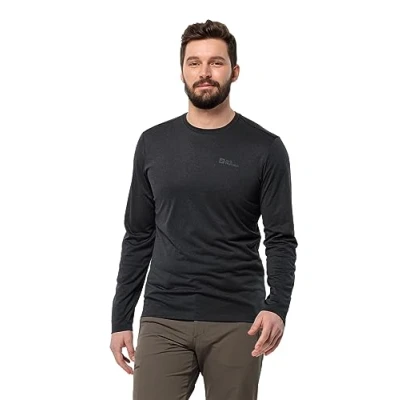 Image of Jack Wolfskin Men&#039;s Sky Thermal L/S M Hiking Shirt, Black, XXL
