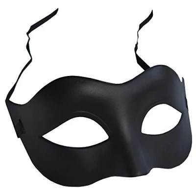 Image of FHS Black Matte Classic Style Venetian Mask, Masquerade, Burlesque Ball Party