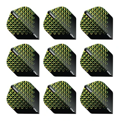 Image of RED DRAGON Hardcore Ionic Yellow Circles Dart Flights 3 Sets Per Pack (9 in Total)