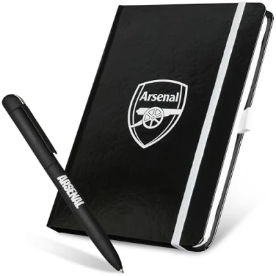 Image of Arsenal F.C. Supporters&#039; Gear Stationery Set A4 Notebook &amp; Pen Mens Gifts