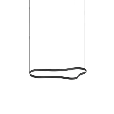 Image of Waves 125cm Integrated LED Pendant Ceiling Light Black 3000K
