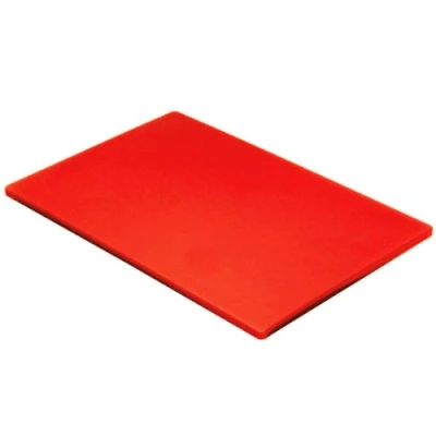 Image of Genware R1812 Red Poly Cutting Board, 18&quot; x 12&quot; 0.5&quot;